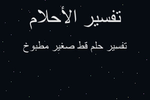 تفسير قط صغير مطبوخ في المنام تفسير قط صغير مطبوخ في المنام