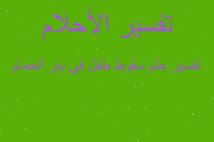 تفسير سقوط طفل في بئر الحمام في المنام