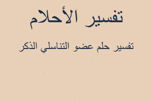 تفسير عضو التناسلي الذكر في المنام