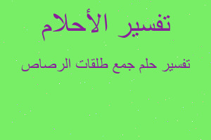 تفسير جمع طلقات الرصاص في المنام