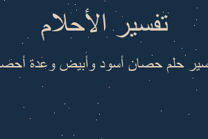 تفسير حصان أسود وأبيض وعدة أحصن في المنام