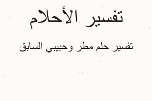 تفسير مطر وحبيبي السابق في المنام تفسير مطر وحبيبي السابق في المنام