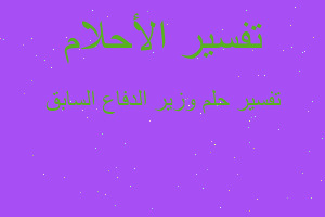 تفسير وزير الدفاع السابق في المنام