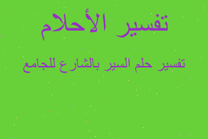 تفسير السير بالشارع للجامع في المنام تفسير السير بالشارع للجامع في المنام