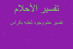 تفسير وجود ثعلبه بالراس في المنام تفسير وجود ثعلبه بالراس في المنام