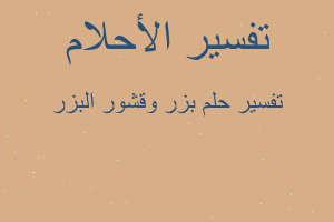 تفسير بزر وقشور البزر في المنام