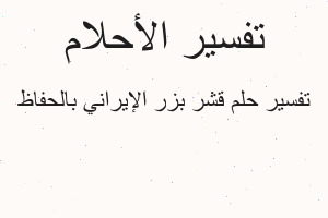 تفسير قشر بزر الإيراني بالحفاظ في المنام تفسير قشر بزر الإيراني بالحفاظ في المنام