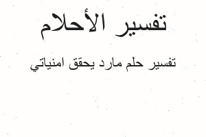 تفسير مارد يحقق امنياتي في المنام