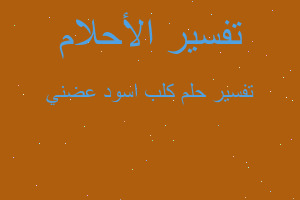 تفسير كلب اسود عضني في المنام