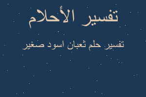 تفسير ثعبان اسود صغير في المنام