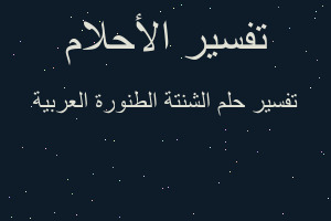 تفسير الشنتة الطنورة العربية في المنام تفسير الشنتة الطنورة العربية في المنام