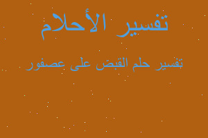 تفسير القبض على عصفور في المنام