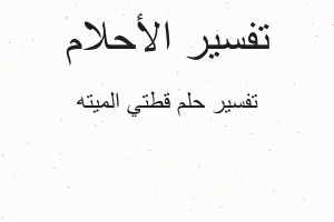 تفسير قطتي الميته في المنام