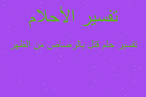 تفسير قتل بالرصاص من الظهر في المنام