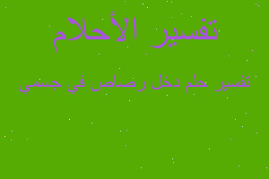 تفسير دخل رصاص في جسمي في المنام