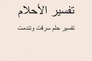 تفسير سرقت وتندمت في المنام تفسير سرقت وتندمت في المنام