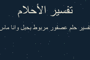 تفسير عصفور مربوط بحبل وانا ماس في المنام