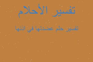 تفسير عضدتها في اذنها في المنام