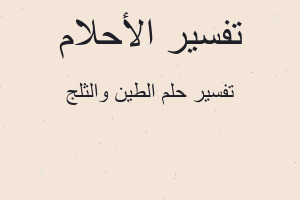 تفسير الطين والثلج في المنام