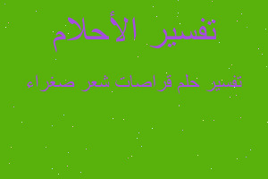 تفسير قراصات شعر صغراء في المنام تفسير قراصات شعر صغراء في المنام