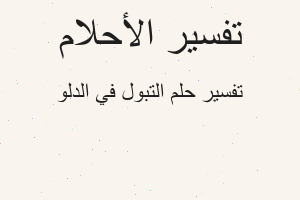 تفسير التبول في الدلو في المنام تفسير التبول في الدلو في المنام