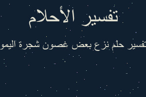تفسير نزع بعض غصون شجرة اليمو في المنام