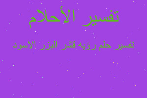 تفسير رؤيه قشر البزر الاسود في المنام