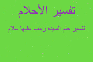 تفسير السيدة زينب عليها سلام في المنام تفسير السيدة زينب عليها سلام في المنام