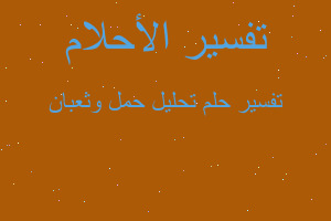 تفسير تحليل حمل وثعبان في المنام