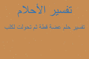 تفسير عضة قطة ثم تحولت لكلب في المنام تفسير عضة قطة ثم تحولت لكلب في المنام