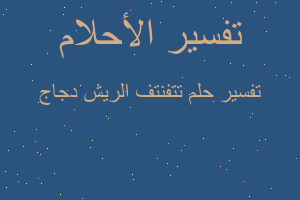 تفسير تتفنتف الريش دجاج في المنام