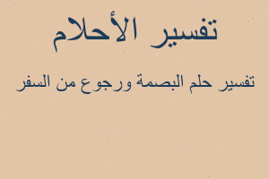 تفسير البصمة ورجوع من السفر في المنام