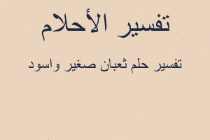 تفسير ثعبان صغير واسود في المنام