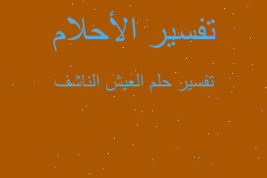 تفسير العيش الناشف في المنام