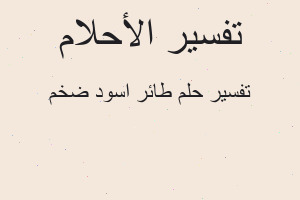 تفسير طائر اسود ضخم في المنام