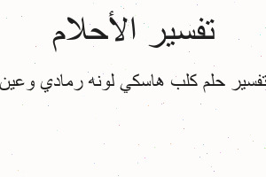 تفسير كلب هاسكي لونه رمادي وعين في المنام