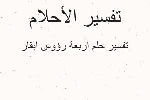 تفسير اربعة رؤوس ابقار في المنام تفسير اربعة رؤوس ابقار في المنام