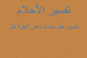 تفسير حادث دهس البقرة فال في المنام تفسير حادث دهس البقرة فال في المنام