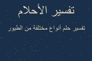 تفسير أنواع مختلفة من الطيور في المنام