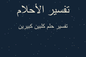 تفسير كلبين كبيرين في المنام