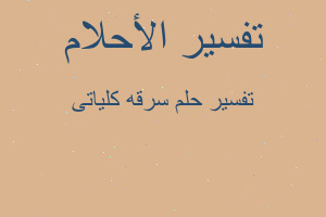 تفسير سرقه كلياتى في المنام