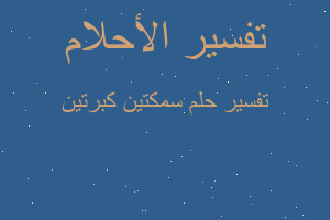 تفسير سمكتين كبرتين في المنام