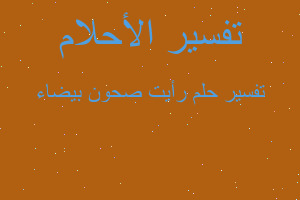 تفسير رأيت صحون بيضاء في المنام تفسير رأيت صحون بيضاء في المنام