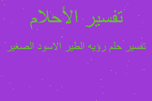 تفسير رؤيه الطير الاسود الصغير في المنام