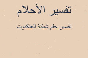 تفسير شبكة العنكبوت في المنام