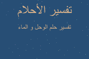 تفسير الوحل و الماء في المنام