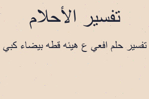 تفسير افعي ع هيئه قطه بيضاء كبي في المنام تفسير افعي ع هيئه قطه بيضاء كبي في المنام