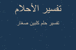 تفسير كلبين صغار في المنام