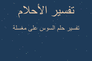 تفسير السوس على مغسلة في المنام