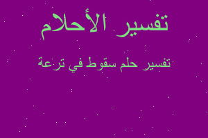 تفسير سقوط في ترعة في المنام